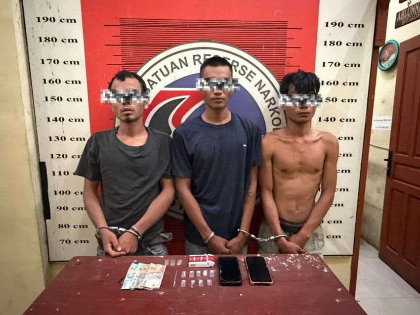 Tiga Pemuda Diciduk Polres Padang Lawas, 9 Paket Sabu Disita di Pinggir Sungai Gelanggang