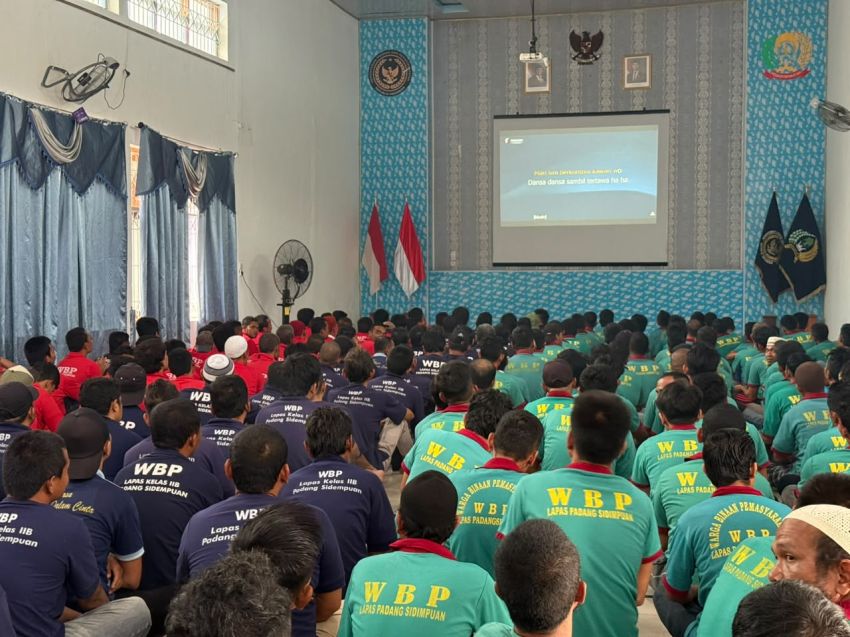 Lapas Padangsidimpuan Gelar Nobar, Herizal Yusuf Tekankan Pembinaan Humanis dan Kebersamaan