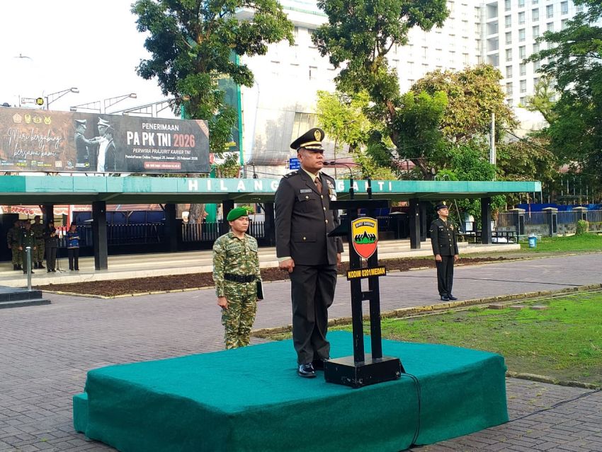 Upacara HUT TNI Ke-81di Kodim 0201/Medan Berlangsung Khidmat