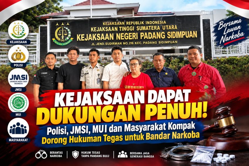Kompak Perangi Bandar Narkoba! Kejaksaan Padangsidimpuan Dapat Back-Up JMSI, MUI dan Masyarakat