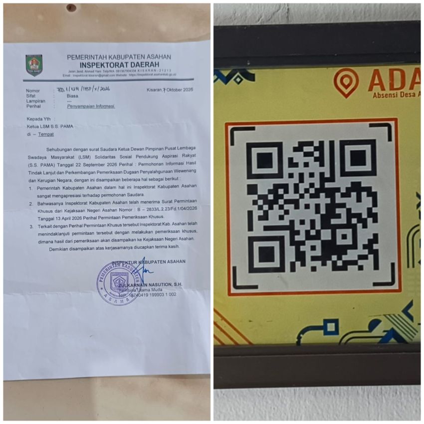 LSM DPP SS-PAMA Dorong Penyelidikan Dugaan Mark-Up Barcode Absensi Desa di Asahan