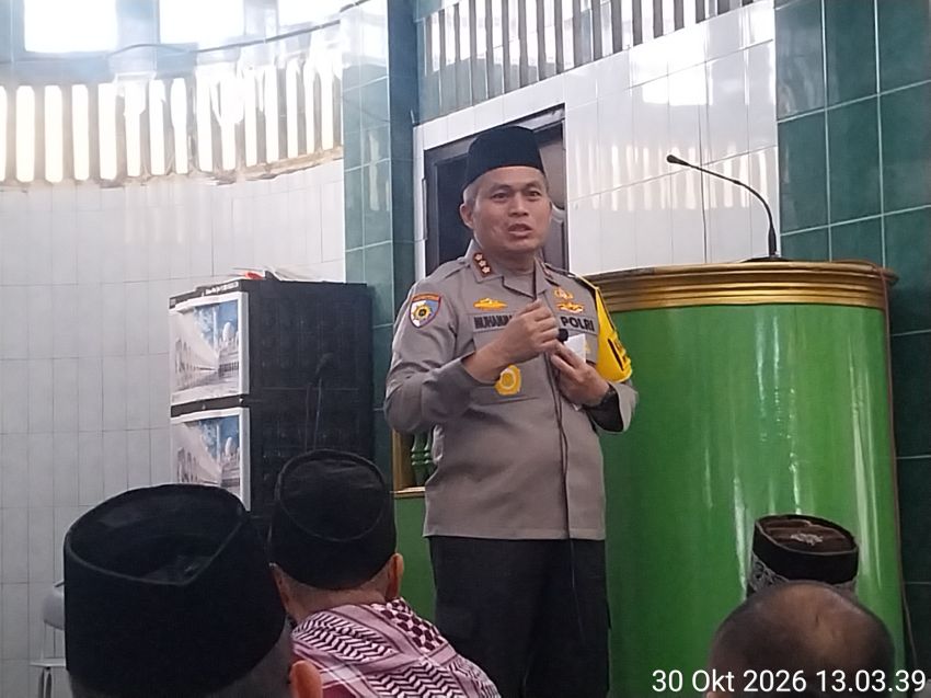 Program Jumling Polresta Deli Serdang Sambangi Masjid Taqwa Lubuk Pakam, Kapolresta Ajak Warga Jaga Kamtibmas