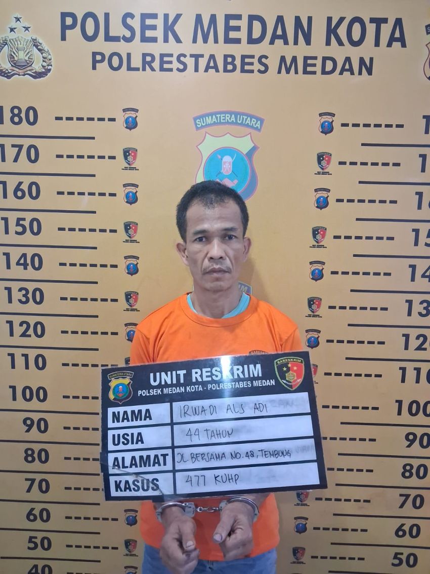 Polsek Medan Kota Sergap Seorang Spesialis Bongkar Rumah Mewah