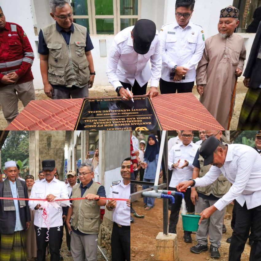 Atasi Krisis Air Bersih, Bupati Saipullah Resmikan Sumur Bor Bantuan SMGP di Madina