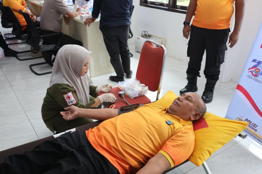 HUT ke-75 Humas Polri, Polres Tapsel Buktikan Kepedulian Lewat Donor Darah