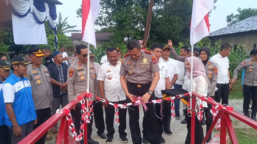 Kapolresta Deli Serdang Resmikan Jembatan Merah Putih, Perkuat Akses dan Mobilitas Warga Desa Pardamean dan Wonosari