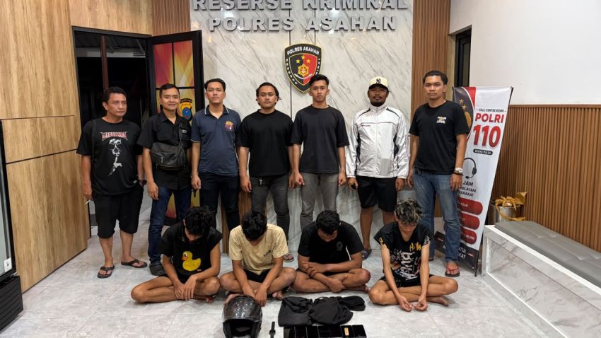 Gerak Cepat Tim Jatanras Polres Asahan, 4 Pelaku Pencurian Berhasil Diamankan, Kerugian Capai Rp30 Juta