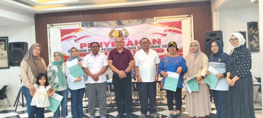 Yayasan Brata Bhakti Sumut Beri Bantuan Beasiswa dan Santunan Kepada Anak Yatim Polri