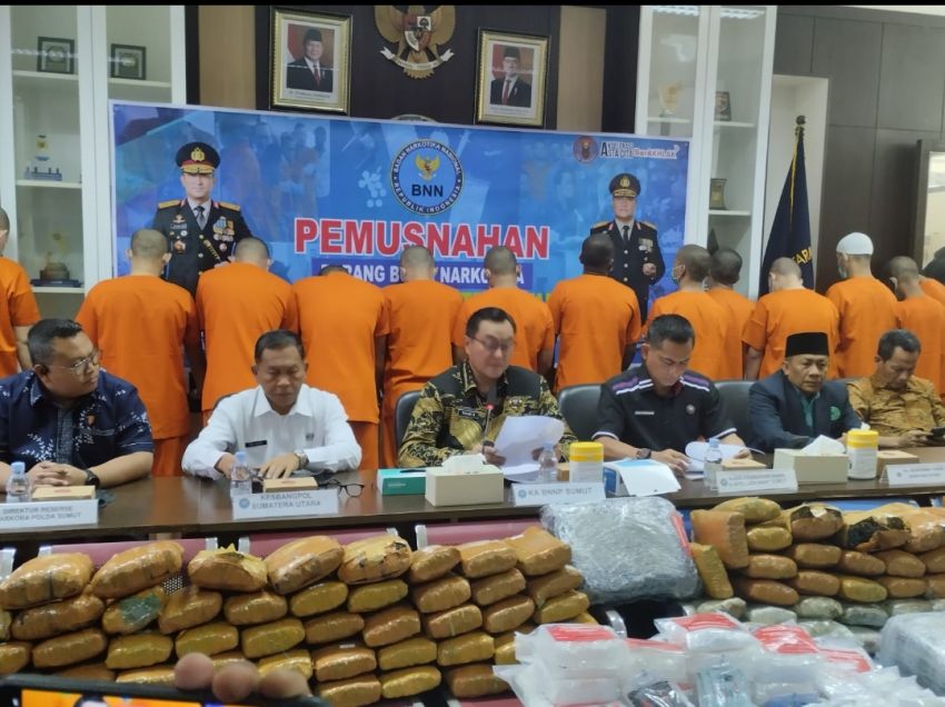 Juni - September 2027 BNNP Sumut Musnahkan 10 Kg Sabu & Ratusan Kilo Ganja